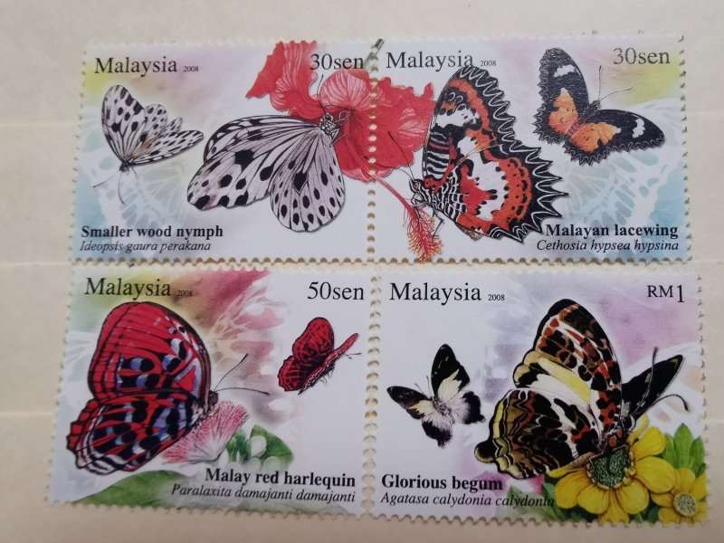 MALAYSIA 2008 BUTTERFLIES OF MALAYSIA IN FINE MINT CONDITION