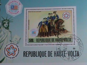 ​Upper Volta Stamp-1976 Interphil'76-Bicentenary  American Revolution  CTO MNH