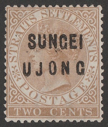 MALAYA - Sungei Ujong 1881 'SUNGEI UJONG' on QV 2c brown, SG types 2+6.  