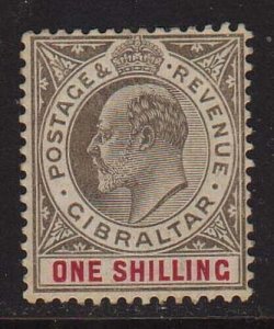 Gibraltar 1905 QV KEVII 1/- Sc 57 MH