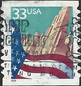 # 3281c USED FLAG AND CITY SMALL DATE