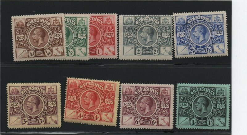 Bermuda #71 - #79 Very Fine Mint Lightly Hinged Set - 2d Is fine