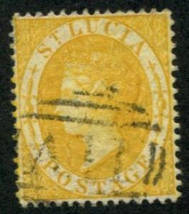 St. Lucia SC# 12 (SG# 16w) Victoria (4p) Used Inverted wmk