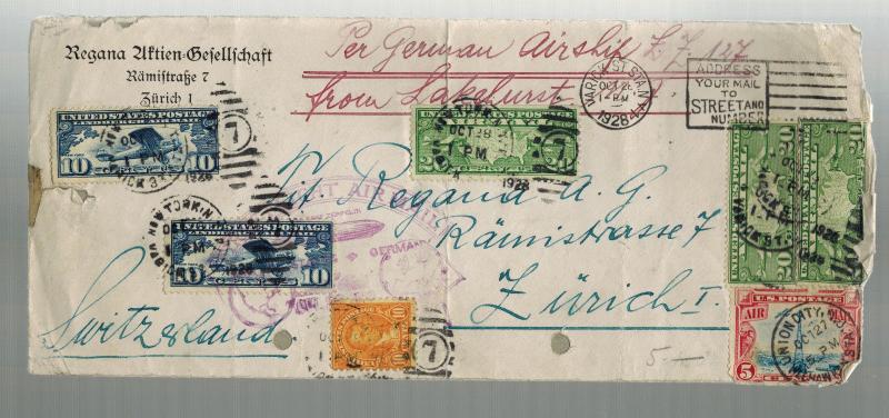 1928 USA Graf Zeppelin LZ 127 Flight Cover to Zurich Switzerland