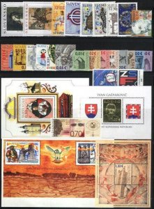 SLOVAKIA MNH Complete Year set 2009  WITH 25 Stamps + 4 S/S