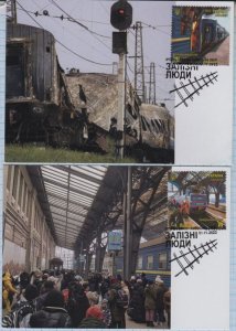 UKRAINE Maxicards SC  Irpin Heroic proffessions Iron men Railway Train War 2023