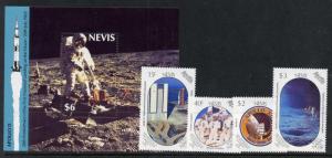 Nevis 586-90 MNH - Space, Apollo 11, Moon Landing