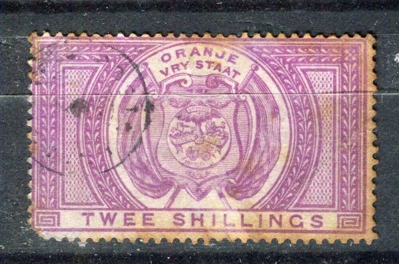 ORANGE FREE STATE; 1880s early classic Revenue issue used 2s. value