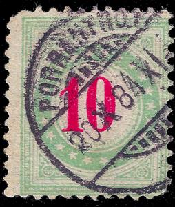 Switzerland 1883 Sc J16 Zu Porto 18A k uvg inverted frame, blue-green