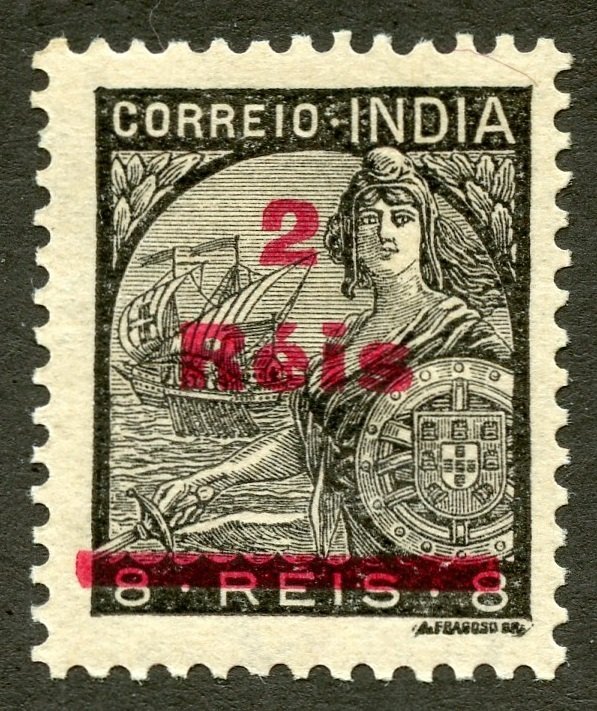 Portuguese India Scott 461 Unused HOG - 1945 2r on 8r Surcharge - SCV $0.90