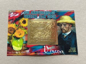 Art, Van Gogh 2023 year 6 blocks Foil. Gold perforated  NEW MNH**