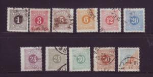 Sweden Sc J12-22 1877-1886 Postage Due stamp set used