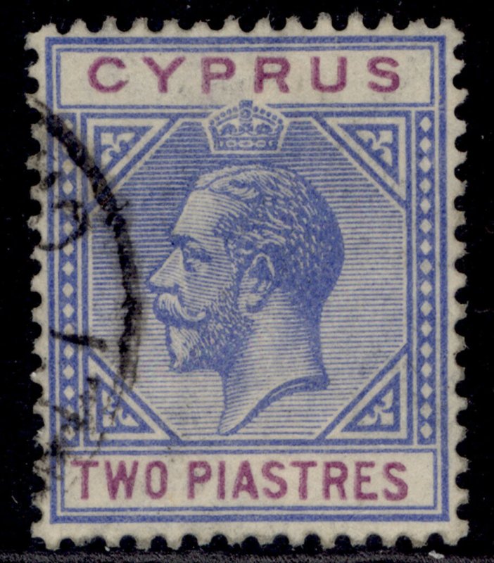CYPRUS GV SG92, 2pi blue & purple, FINE USED. Cat £30.