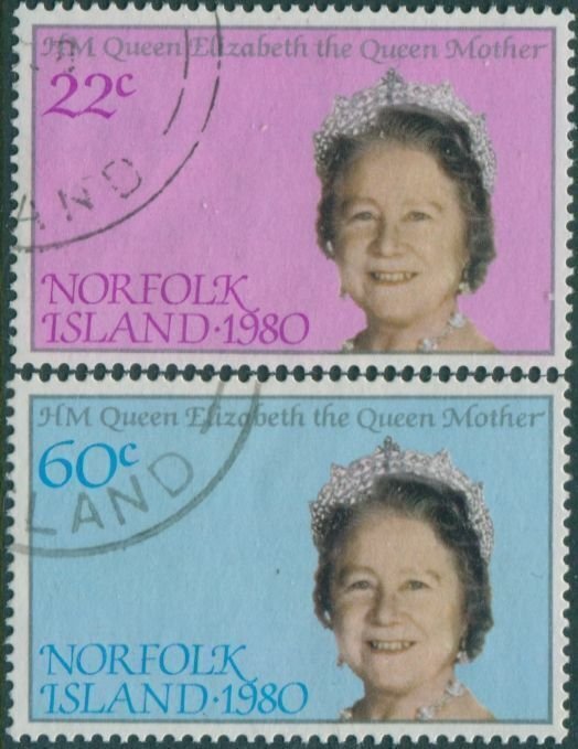 Norfolk Island 1980 SG252-253 Queen Mother set FU