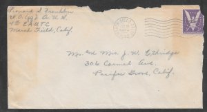 Just Fun Cover #905 on MARCH FIELD CALIF.  JUN/21/1943 DEAD P.O. (12502)