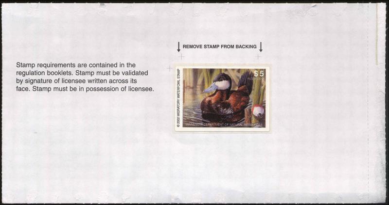 MINNESOTA #26 2002  STATE DUCK STAMP RUDDY DUCK John Freiberg