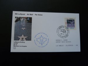 first flight cover Montreal Los Angeles DC10 Lufthansa 1988