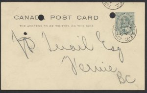 1911 RPO Postmark on Edward VII PSC MED HAT & NEL RPO/No7