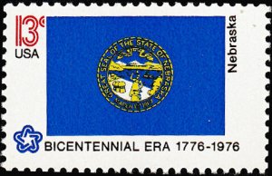 # 1669 MINT NEVER HINGED ( MNH ) STATE FLAG NEBRASKA