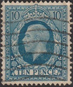 Great Britain #219 1935 10d Prussian Blue  KGV Head USED-F-VF.