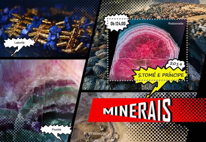 SAO TOME - 2019 - Minerals - Perf Souv Sheet - MNH