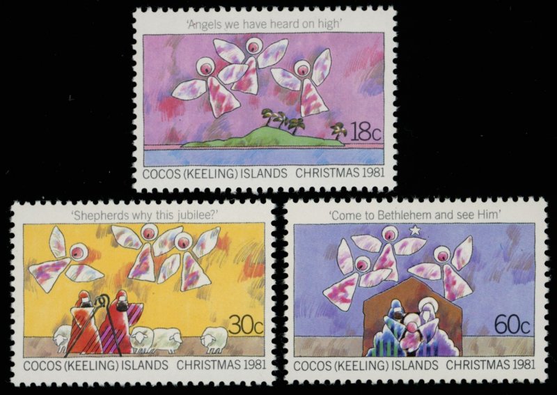 COCOS (KEELING) ISLANDS Sc 75-7 MNH 1981 Christmas - Complete Set