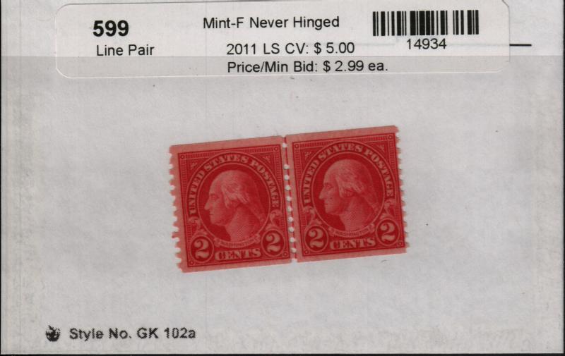 US 599 MNH Line Pair