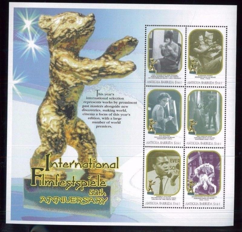 GOLDEN BEAR International Film Festival Souvenir Stamp Sheet #2340 Antigua E46