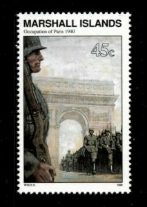 Marshall Islands 1990 - World War II Occupation of Paris - Single Stamp - MNH