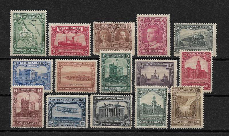 Newfoundland Scott # 145-159 set VF-OG LH scv $ 140 ! nice colors ! see pic !