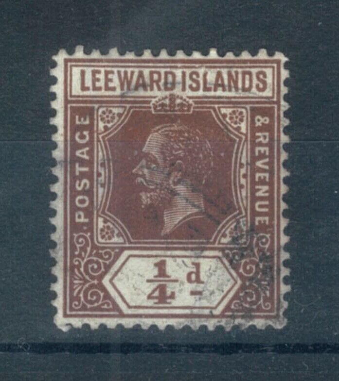 Leeward Islands 1912 1/4d brown stamp. Used. Sg 46.