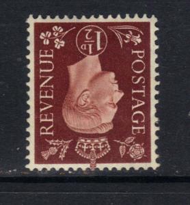 GB 1937 KGV1 1 1/2d Red Brown Inverted wmk SG 464wi  ( B387 )