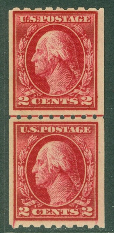 EDW1949SELL : USA 1912 Scott #411 Coil Line pairs Fine-Very Fine, MNH. Cat $125.