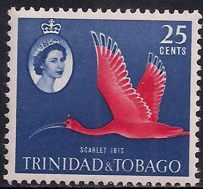 Trinidad & Tobago 1960 - 67 QE2 25ct Scarlet Ibis Umm SG 292 ( R277 )