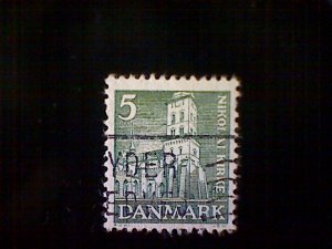 Denmark (Danmark), Scott #252, used(o), 1936, Nikolai Church, green, 5ø