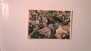 GERMANY WWII ERA PROPAGANDA POSTAL CARD: THE FURHER AND MUSSOLINI