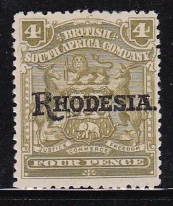 Album Treasures Rhodesia Scott # 87 4p Overprint Mint Fresh LH-