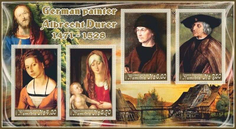 Stamps. Art, painting, Albrecht Durer 2021 8 sheets perforated ** MNH