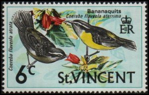 St. Vincent 285a - Mint-NH - 6c Bananaquits (1973) (cv $0.55)