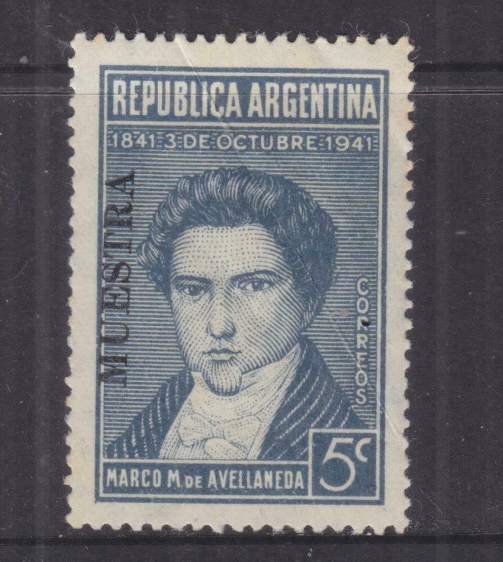 ARGENTINA, 1941 Avellaneda 5c., MUESTRA, lhm., crease..