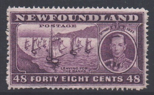 Canada Newfoundland Scott 243 - SG267, 1937 Coronation 48c Perf 14 MH*