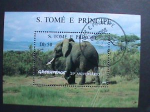 ​ST. THOMAS-1996 ENDANGER ANIMALS-ELEPHANT-CTO NH S/S VF WE SHIP TO WORLD WIDE