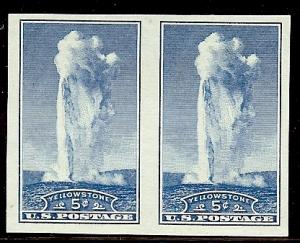 US  760 MNH 1940 5c National Parks Pair w/o Gum as Issued