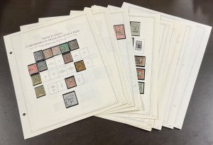 FRENCH INDIA used stamp collection on 17 Minkus Pages, 135 stamps F - VF CV $648