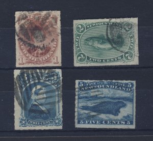 4x Newfoundland Stamps  Rouletted #37 to #40 Used VF Guide Value = $180.00