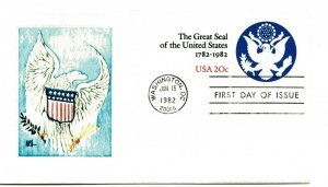 U602 The Great Seal embossed envelope, Alan Diamant, Bittings, FDC