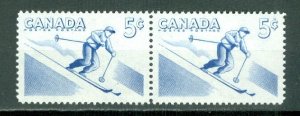 CANADA 1957 SKIING-SPORTS #368i IDENTICAL PAIR  MNH...$3.00