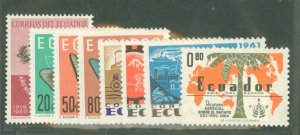 Ecuador #709-717/721 Unused Single (Complete Set)