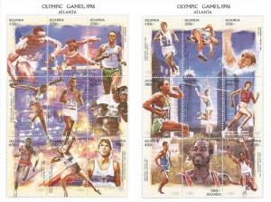 Uganda 1477-8 (mnh) Atlanta Olympics, 2 souvenir sheets