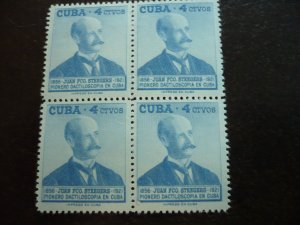 Stamps - Cuba - Scott#571,C157 - Mint Hinged Set of 2 Stamps in Blocks of 4